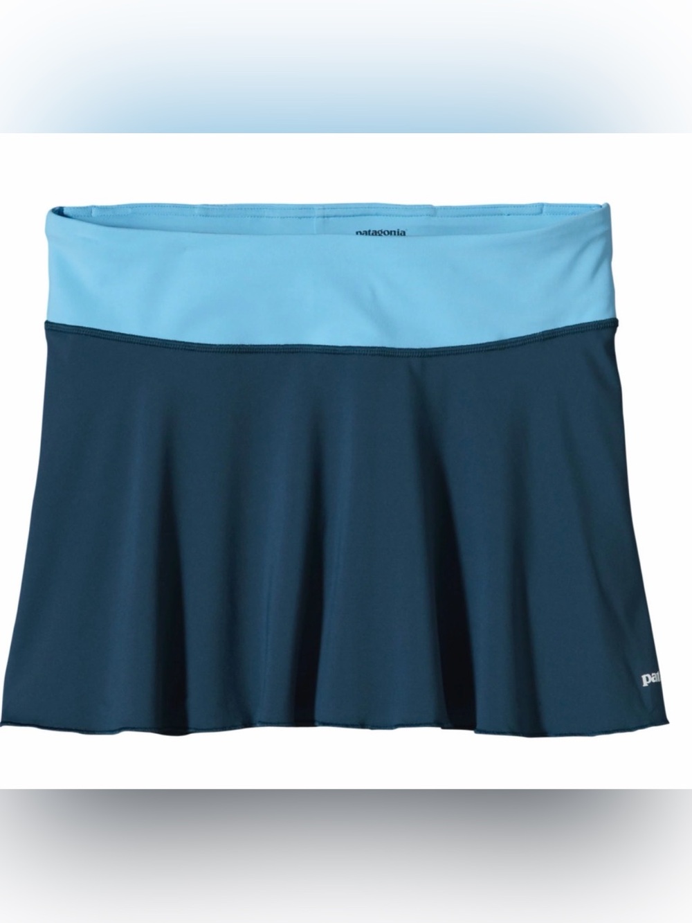 EUC Patagonia Two-Tone Light Blue and Navy Skater Skirt